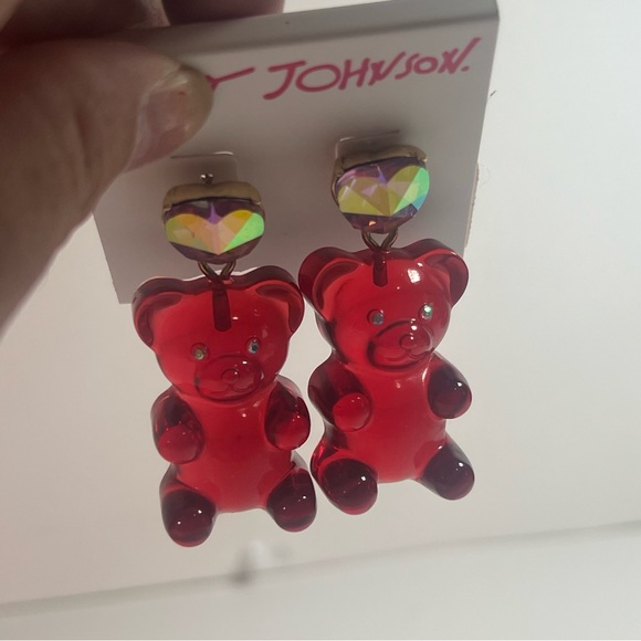 Betsey Johnson Gummy Bear Christmas Earrings Holiday Jewelry New NWT - Picture 2 of 9